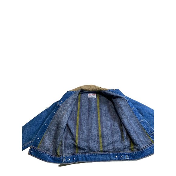 Vintage Lee Storm Rider Jacket Jean Jacket Warm Wool Lined Union Made Coat - Picture 4 of 8